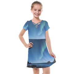 Aurora Borealis Lofoten Norway Kids  Cross Web Dress by Ket1n9