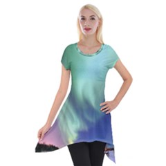 Aurora Borealis Alaska Space Short Sleeve Side Drop Tunic by Ket1n9