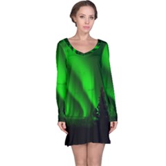 Aurora Borealis Northern Lights Long Sleeve Nightdress by Ket1n9