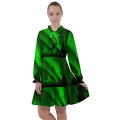 Aurora Borealis Northern Lights All Frills Chiffon Dress by Ket1n9