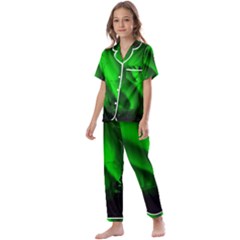 Aurora Borealis Northern Lights Kids  Satin Short Sleeve Pajamas Set by Ket1n9