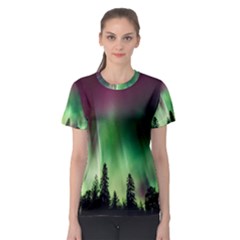 Aurora Borealis Northern Lights Women s Sport Mesh T-Shirt