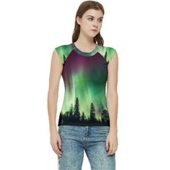 Aurora Borealis Northern Lights Women s Raglan Cap Sleeve T-Shirt