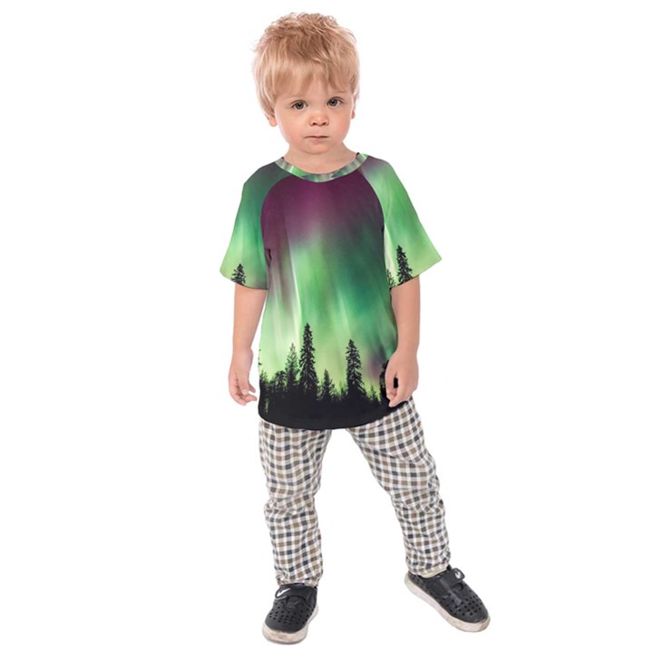 Aurora Borealis Northern Lights Kids  Raglan T-Shirt