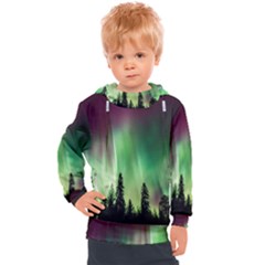 Aurora Borealis Northern Lights Kids  Hooded Pullover