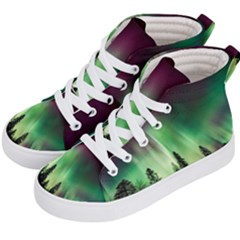 Aurora Borealis Northern Lights Kids  Hi-Top Skate Sneakers