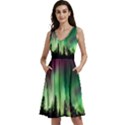 Aurora Borealis Northern Lights Sleeveless V-Neck Skater Dress with Pockets View1