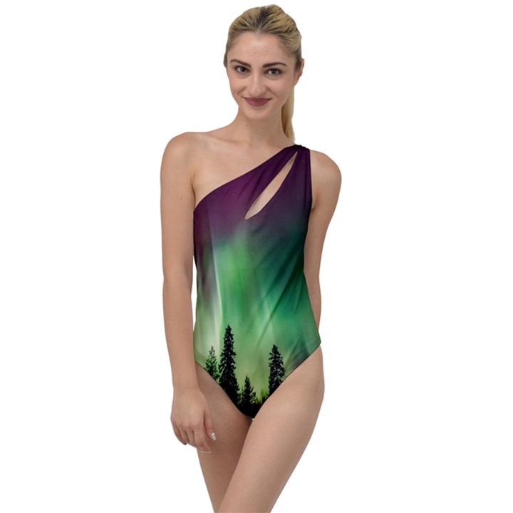 Aurora Borealis Northern Lights To One Side Swimsuit
