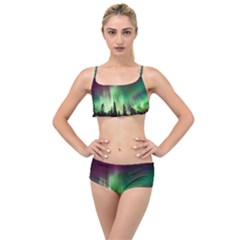 Aurora Borealis Northern Lights Layered Top Bikini Set