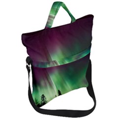 Aurora Borealis Northern Lights Fold Over Handle Tote Bag