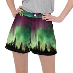 Aurora Borealis Northern Lights Women s Ripstop Shorts