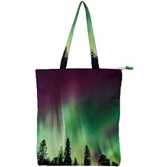 Aurora Borealis Northern Lights Double Zip Up Tote Bag