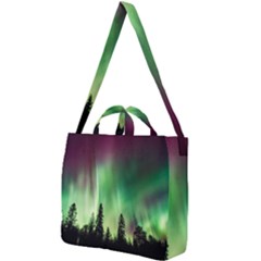 Aurora Borealis Northern Lights Square Shoulder Tote Bag