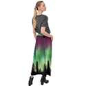 Aurora Borealis Northern Lights Velour Split Maxi Skirt View2