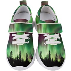 Aurora Borealis Northern Lights Kids  Velcro Strap Shoes