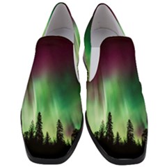 Aurora Borealis Northern Lights Women Slip On Heel Loafers