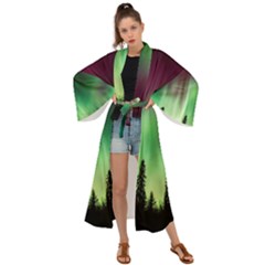 Aurora Borealis Northern Lights Maxi Kimono