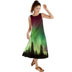 Aurora Borealis Northern Lights Summer Maxi Dress