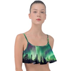 Aurora Borealis Northern Lights Frill Bikini Top