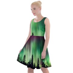 Aurora Borealis Northern Lights Knee Length Skater Dress