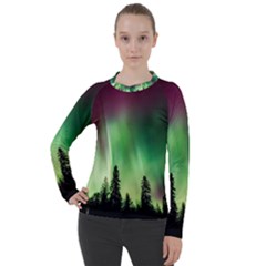 Aurora Borealis Northern Lights Women s Pique Long Sleeve T-Shirt