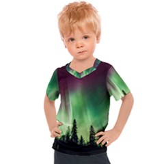 Aurora Borealis Northern Lights Kids  Sports T-Shirt