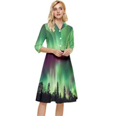 Aurora Borealis Northern Lights Classy Knee Length Dress