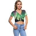 Aurora Borealis Northern Lights Short Sleeve Foldover T-Shirt View1