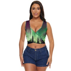 Aurora Borealis Northern Lights Women s Sleeveless Wrap Top