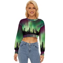 Aurora Borealis Northern Lights Lightweight Long Sleeve Sweatshirt