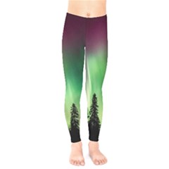 Aurora Borealis Northern Lights Kids  Classic Winter Leggings