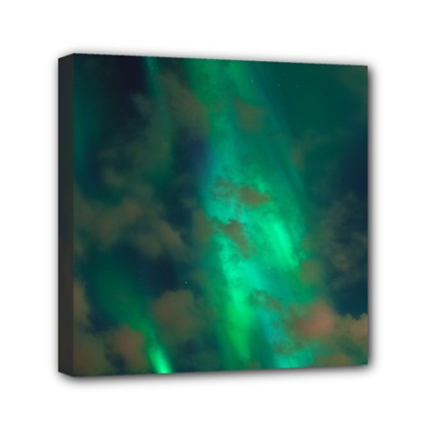 Northern Lights Plasma Sky Mini Canvas 6  X 6  (stretched) by Ket1n9