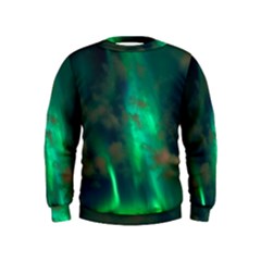 Northern Lights Plasma Sky Kids  Sweatshirt by Ket1n9