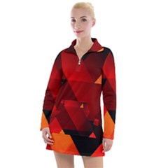 Abstract Triangle Wallpaper Women s Long Sleeve Casual Dress by Ket1n9