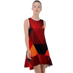 Abstract Triangle Wallpaper Frill Swing Dress by Ket1n9