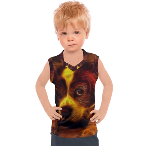 Cute 3d Dog Kids  Sport Tank Top by Ket1n9