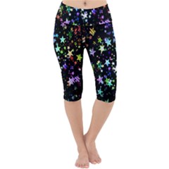 Christmas Star Gloss Lights Light Lightweight Velour Cropped Yoga Leggings by Ket1n9