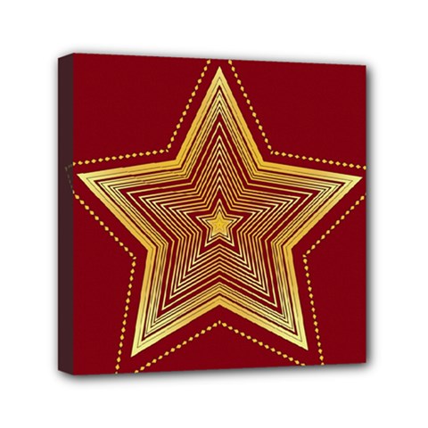 Christmas Star Seamless Pattern Mini Canvas 6  X 6  (stretched) by Ket1n9