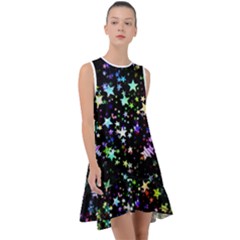 Christmas Star Gloss Lights Light Frill Swing Dress by Ket1n9