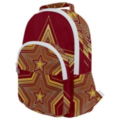 Christmas Star Seamless Pattern Rounded Multi Pocket Backpack by Ket1n9