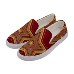 Christmas Star Seamless Pattern Women s Canvas Slip Ons by Ket1n9