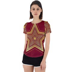 Christmas Star Seamless Pattern Back Cut Out Sport T-shirt by Ket1n9