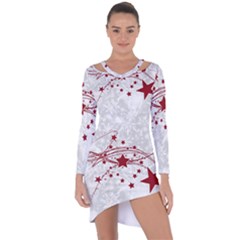 Christmas Star Snowflake Asymmetric Cut-out Shift Dress by Ket1n9