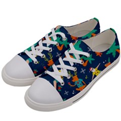 Colorful Funny Christmas Pattern Men s Low Top Canvas Sneakers