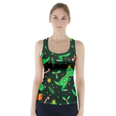 Christmas Funny Pattern Dinosaurs Racer Back Sports Top by Ket1n9