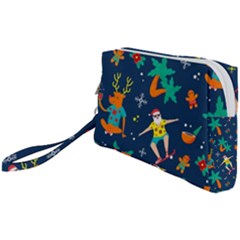 Colorful Funny Christmas Pattern Wristlet Pouch Bag (small) by Ket1n9