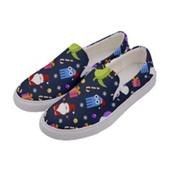 Colorful Funny Christmas Pattern Women s Canvas Slip Ons by Ket1n9