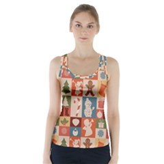 Cute Christmas Seamless Pattern Vector  - Racer Back Sports Top by Ket1n9