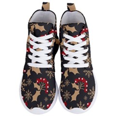 Dinosaur Colorful Funny Christmas Pattern Women s Lightweight High Top Sneakers