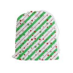 Christmas Paper Stars Pattern Texture Background Colorful Colors Seamless Drawstring Pouch (xl) by Ket1n9